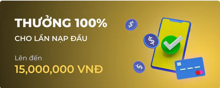 Thưởng 100% - Khuyến mãi qh88live